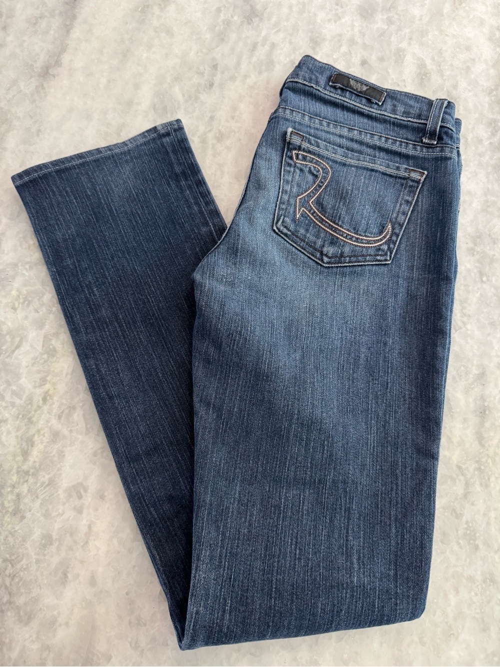 Rock & Republic Vintage  Kasandra Medium Blue Straight Leg Jeans